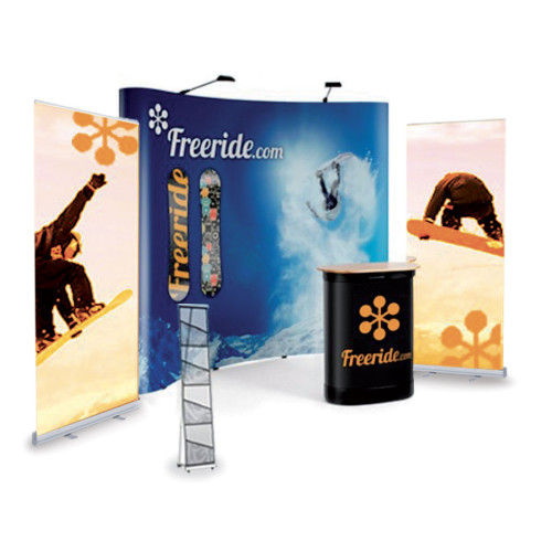 Kit Exposium, stand de 9 à 18 m², support polyester, bâche M1