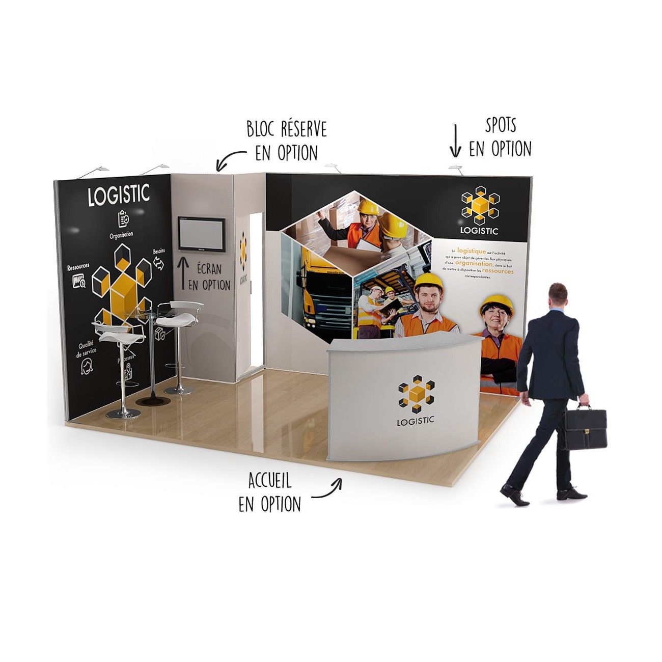 Stand modulaire tissu 12m2