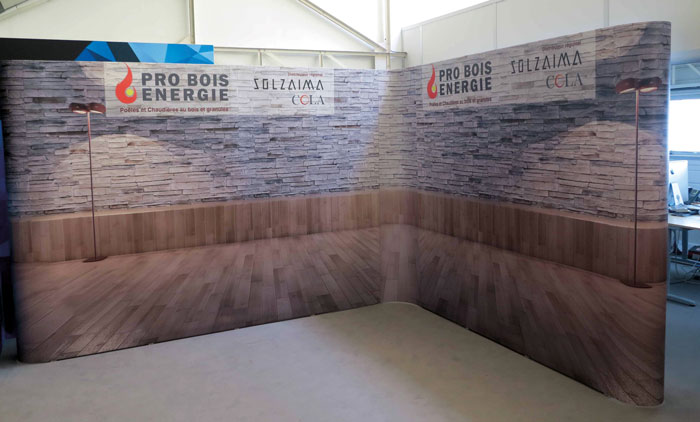 Stand en L avec visuel de jonction