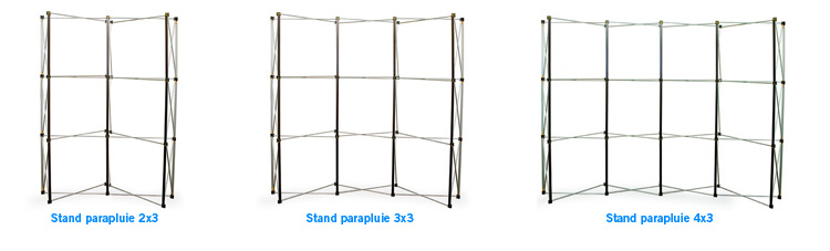 format des structures de stand parapluie