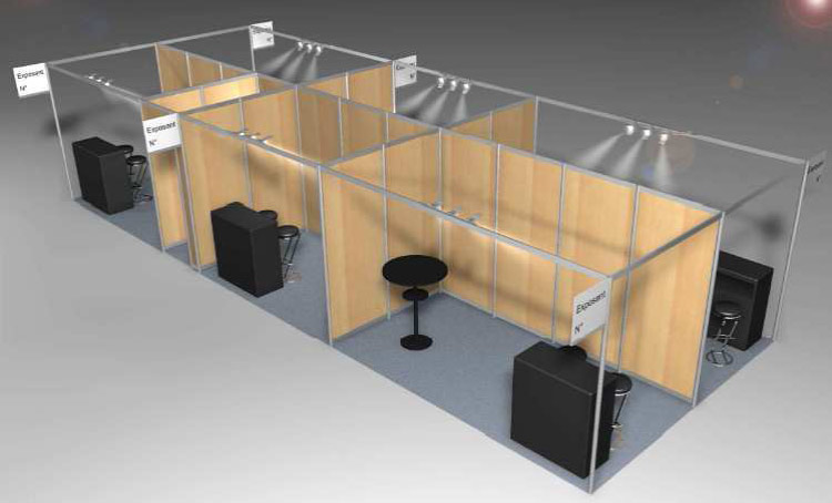 Location de vitrines d'exposition pour équiper votre stand.